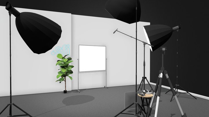 Whiteboard Setup 3D Model