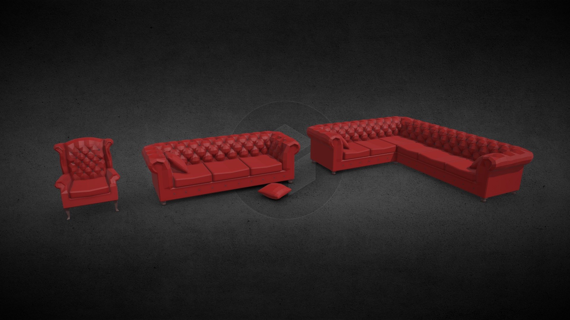 Chesterfields 3D model by Deumart [1b0bcc7] Sketchfab