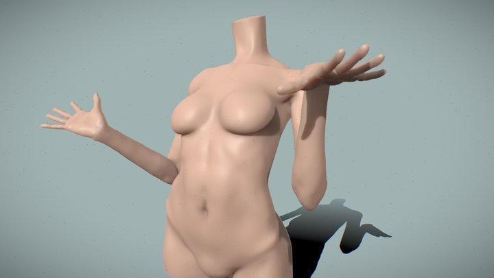 Female Body Gesture Practice 3D Model