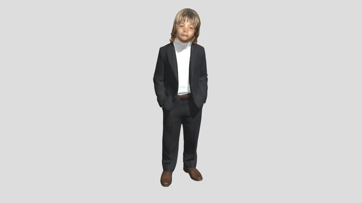 Cute_blond boy_8_9_ish_suit_obj – Gratis 3D-model STL