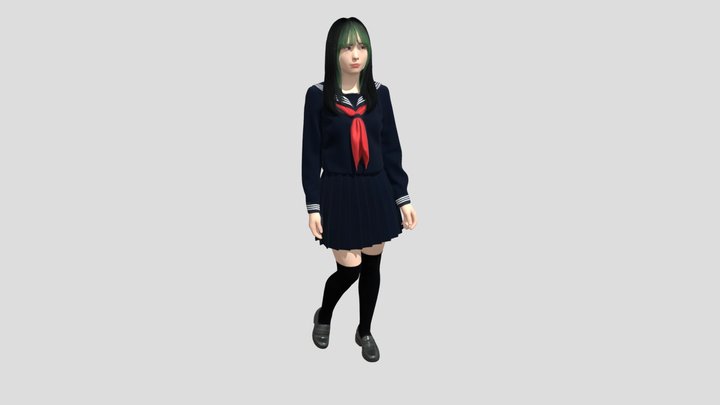 Navy-Style School Uniform Portrait – Modello 3D gratuito STL
