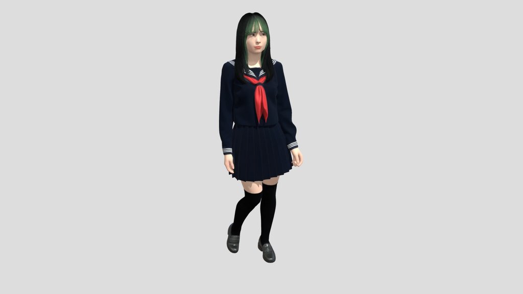 Navy-Style School Uniform Portrait