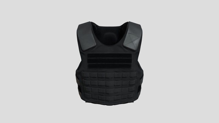 Black Tactical Plate Carrier Vest – Free 3D Model STL