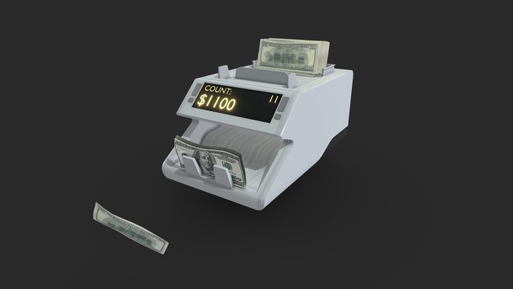 Money Counter w/ Geometry Nodes Animation 3D Model