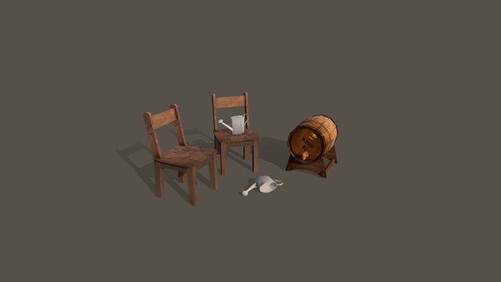 3D1: Forest Loner - 3 Simple Props 3D Model