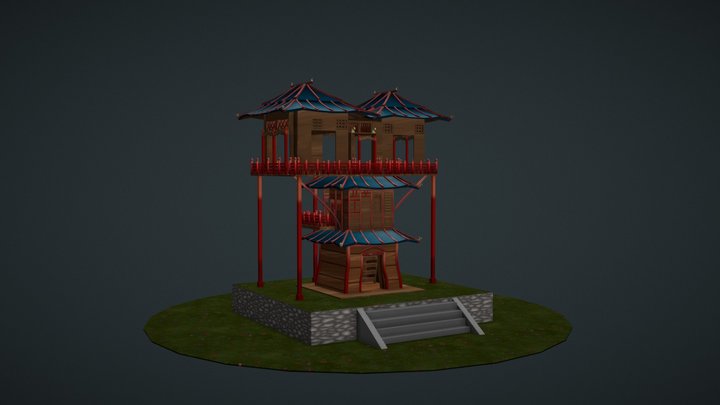 Pagoda Japanese Temple 3D Model