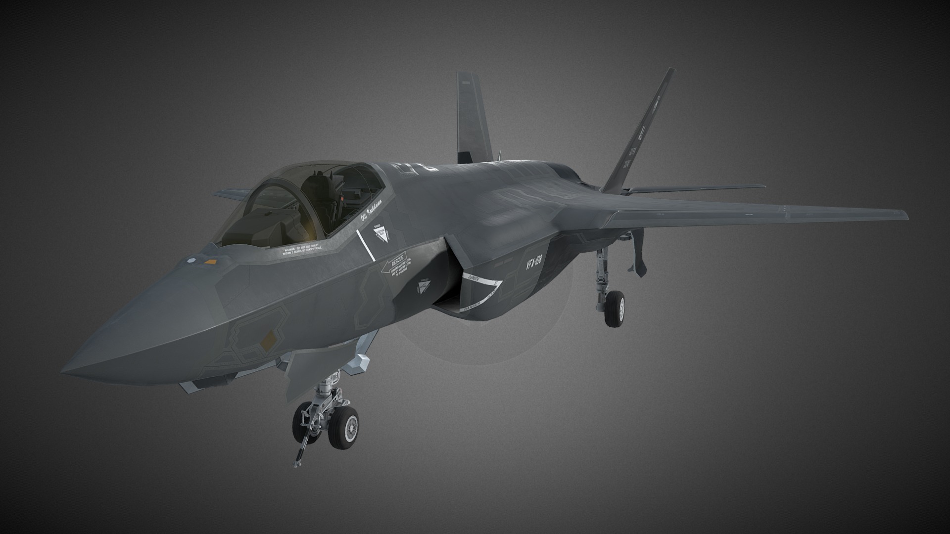 3D model F-35C Lightning II - This is a 3D model of the F-35C Lightning II. The 3D model is about a jet flying in the sky.