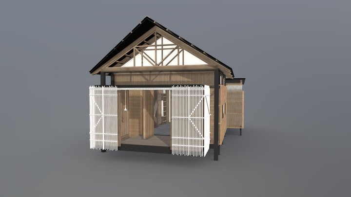 Serene Cabin on an Island 3D Model