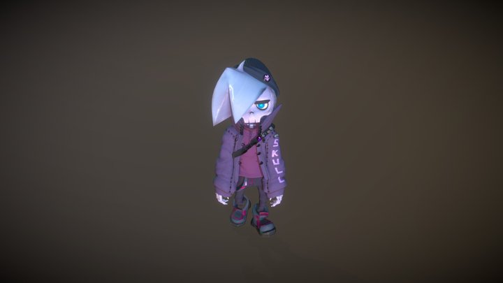 T Skull Cartoon Skeleton model 3D Model