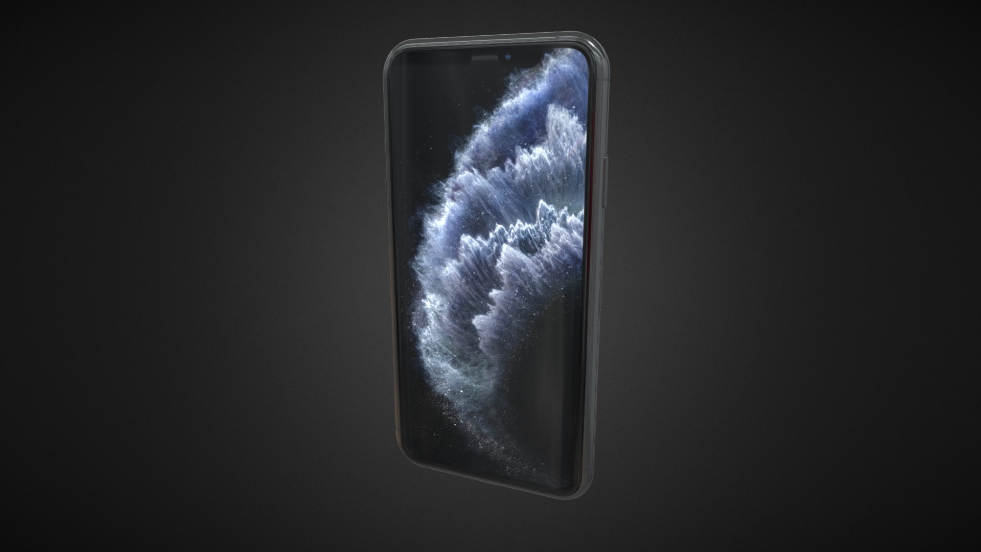 3D model iPhone 11 Pro Max Space Gray - This is a 3D model of the iPhone 11 Pro Max Space Gray. The 3D model is about a view of the earth from space.