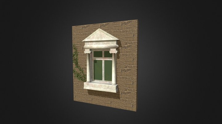 Old greek style window 3D Model