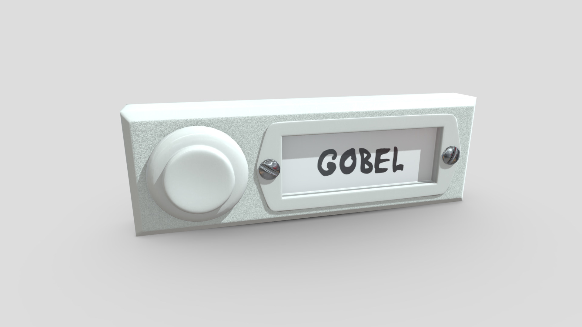 3D model Bell Button - This is a 3D model of the Bell Button. The 3D model is about a white electrical outlet.