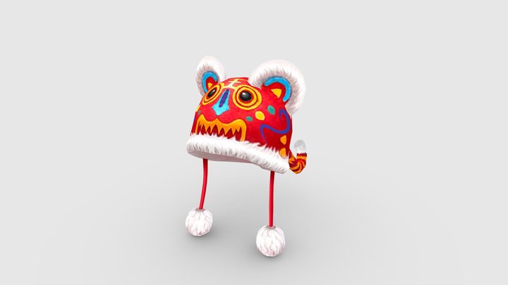 fabric tiger hat - Chinese New Year costumes 3D Model