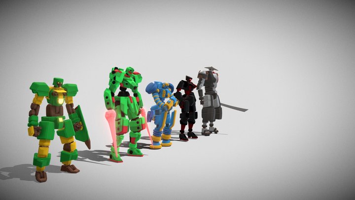 Rigged mechs pack #2 3D Model