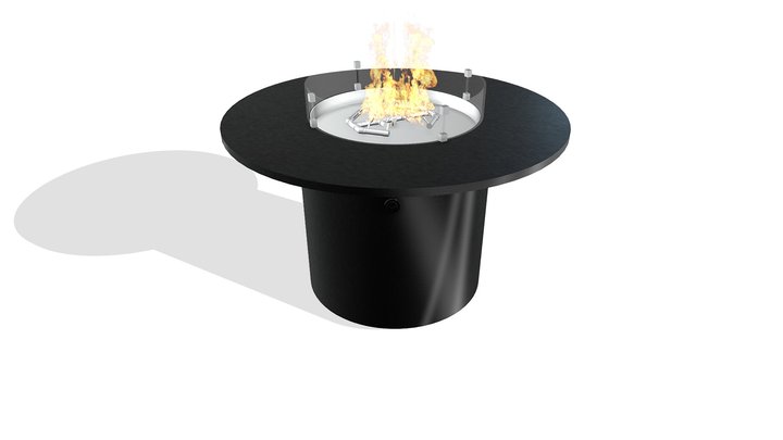 Circa Dining Fire Table - Aluminum - 48 3D Model