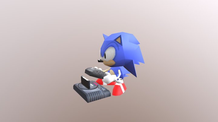 Sonic Playing The Sega Genesis 3D Model