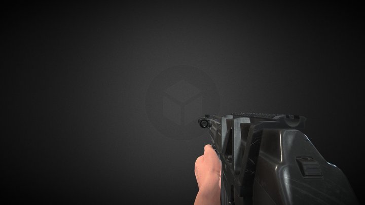 Arms and Saiga12 Idle Animation 3D Model