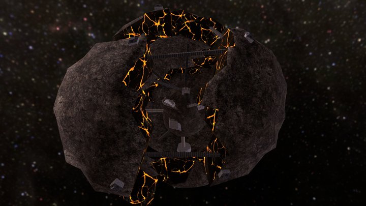 Broken Moon 3D Model