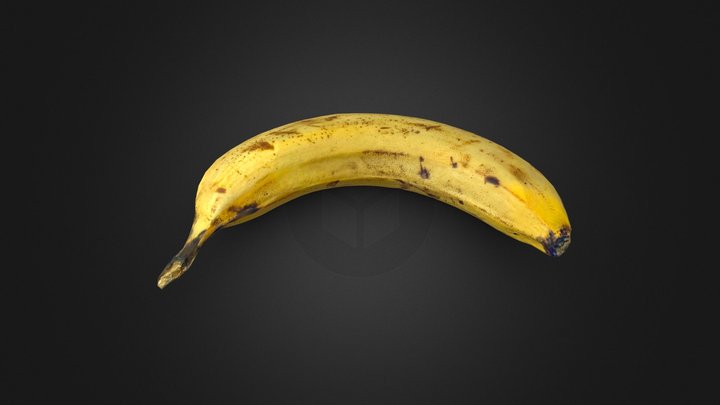Ripe banana photoscan [LOW POLY, FREE] 3D Model