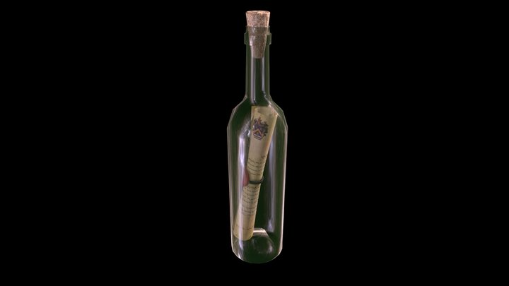 Bottle with scroll 3D Model