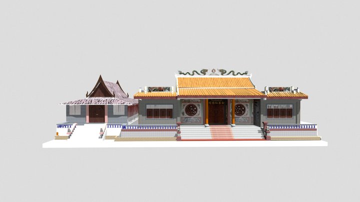 โรงเจยิ่นเต็กตั๊ว และ ศาลเจ้าง่วนซุยเล่าเอี้ย 3D Model