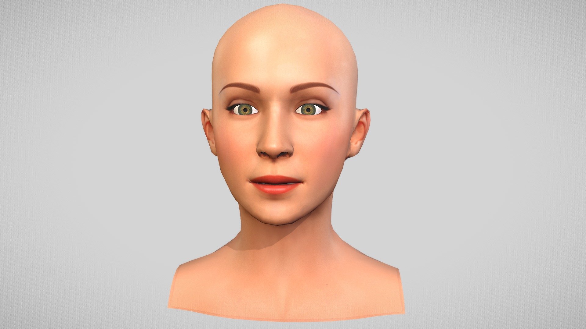 Hand-Painted Woman Head (Low Poly) - Download Free 3D model by Frolce ...