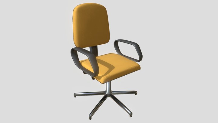 Yellow Office Chair 3D Model