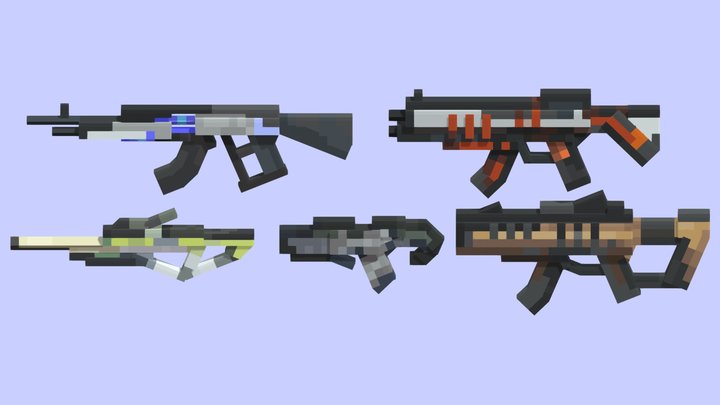 [2] Guns*5 | minecraft 3D Model
