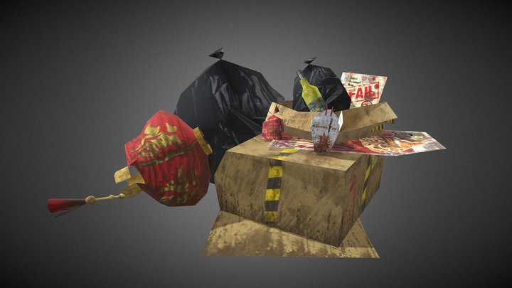 Restaurant Trash Box 3D Model