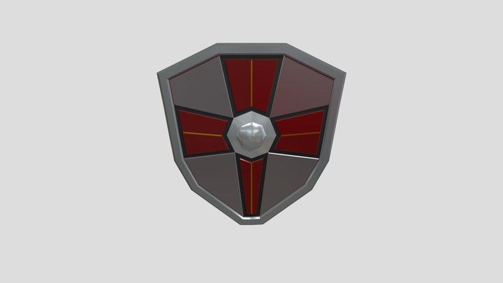 Escudo Medieval Estilizado Low Poly 3D Model