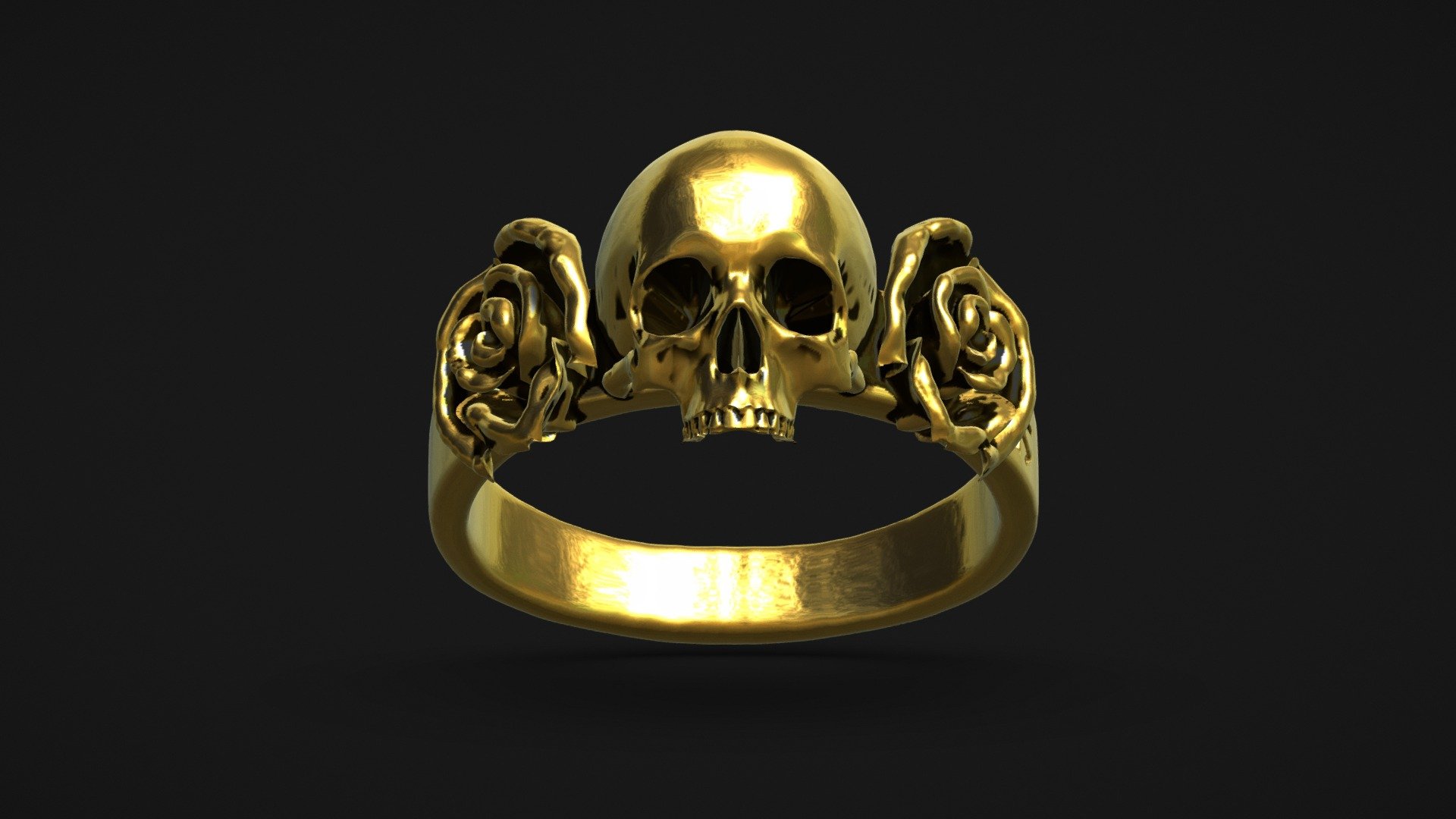 Anel Skull Flower (Brass) - 3D model by Skive Jewelry (@SKIVE) [1b26499 ...