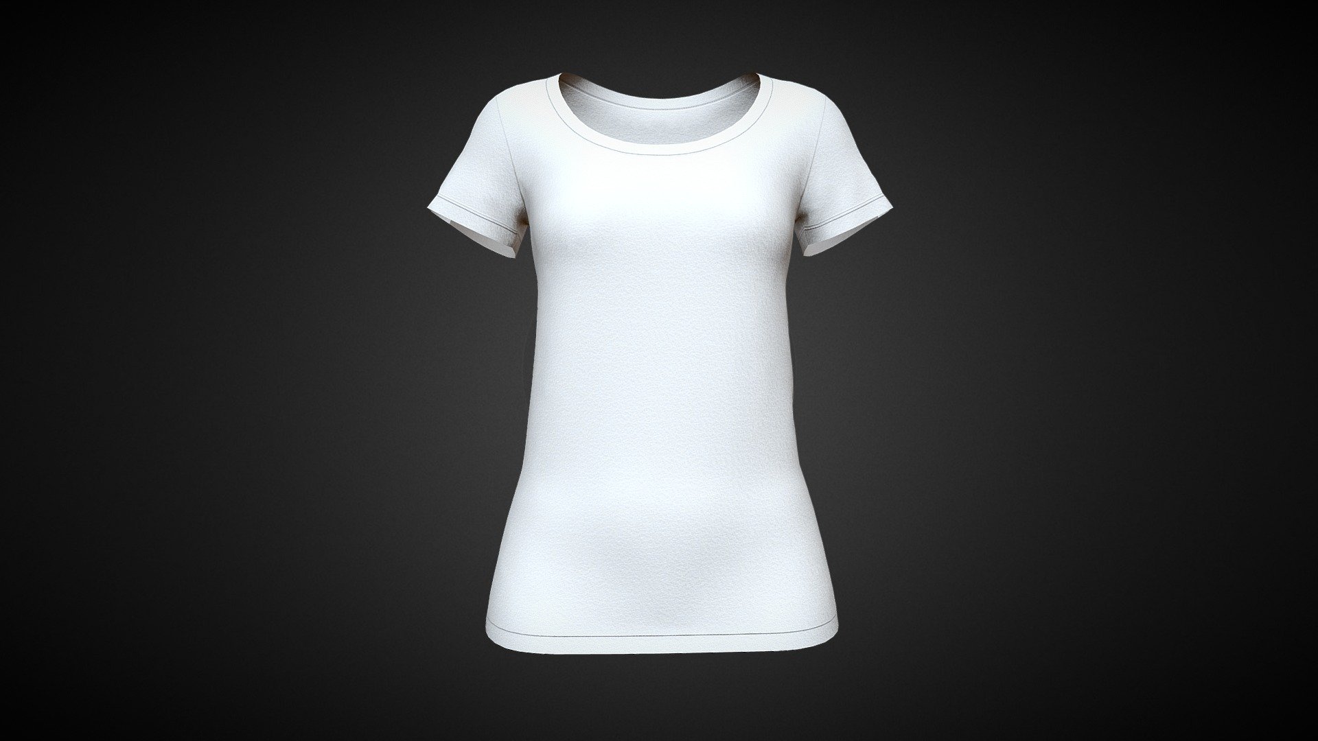 Ladies Scoop Neck T-Shirt - Buy Royalty Free 3D model by Clothing Axis ...
