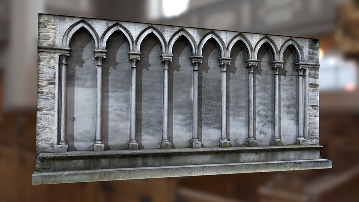 Medieval Pillar Wall 3D Model