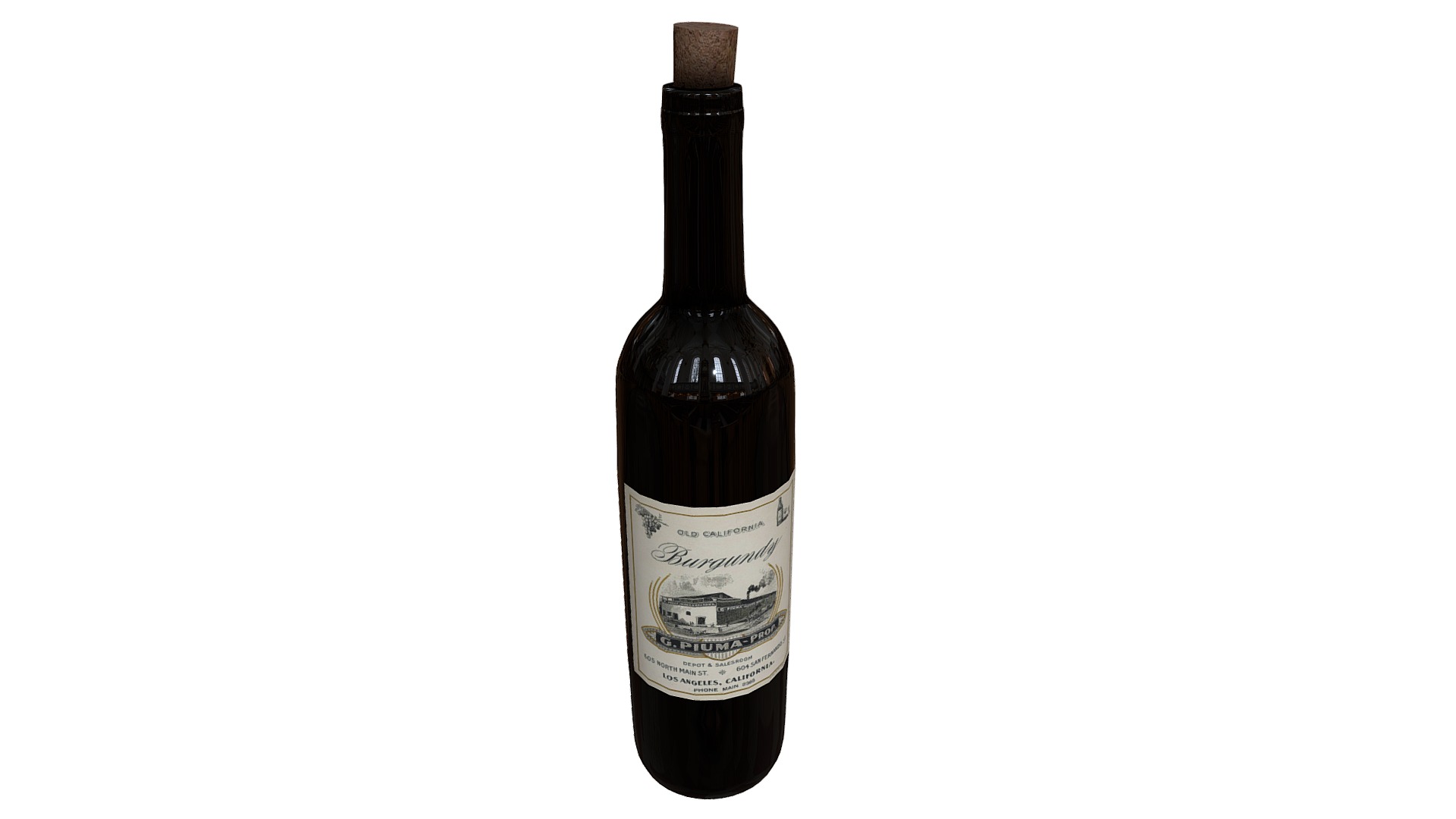 3D model Wine Bottle - This is a 3D model of the Wine Bottle. The 3D model is about a bottle of wine.