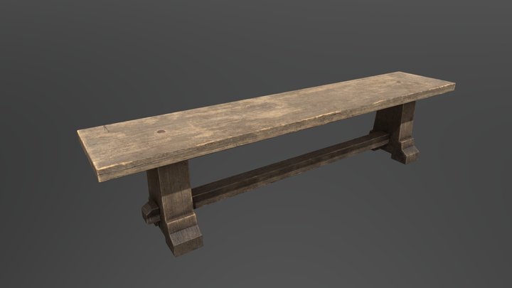 MEDIEVAL BENCH 3D Model