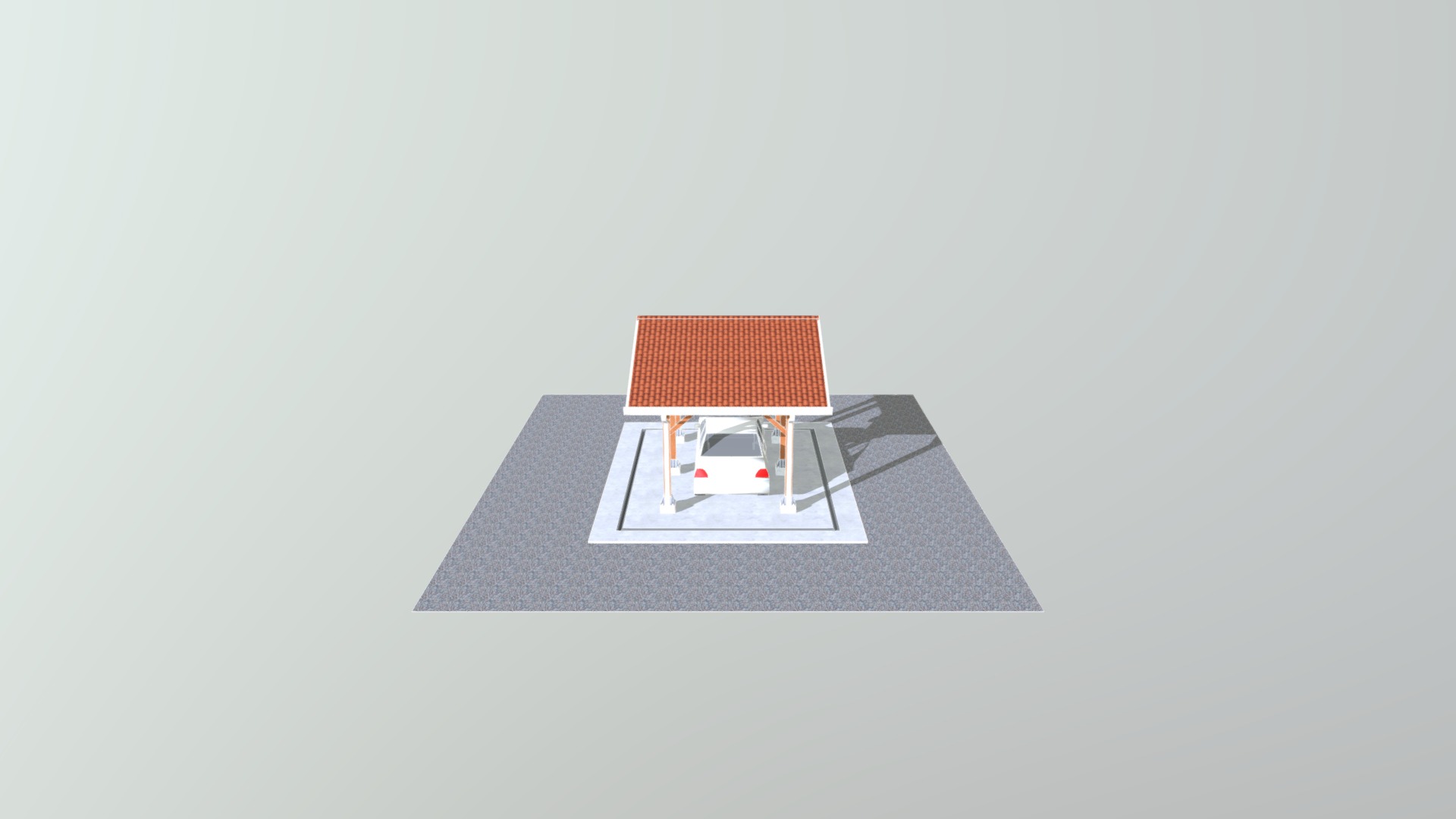 3D model Garage - This is a 3D model of the Garage. The 3D model is about a small house on a small square.