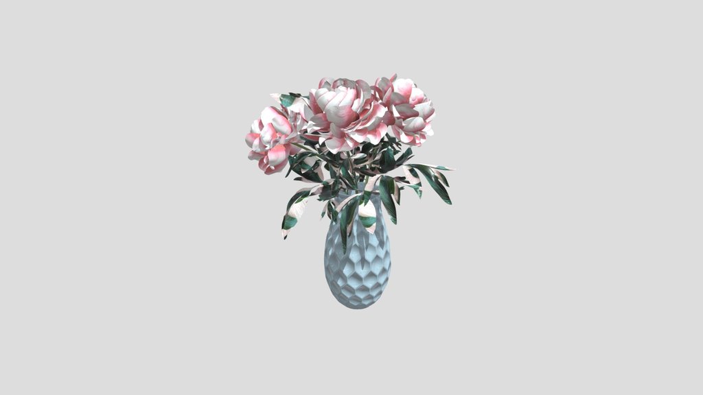Peony Bouquet In Glass Vase