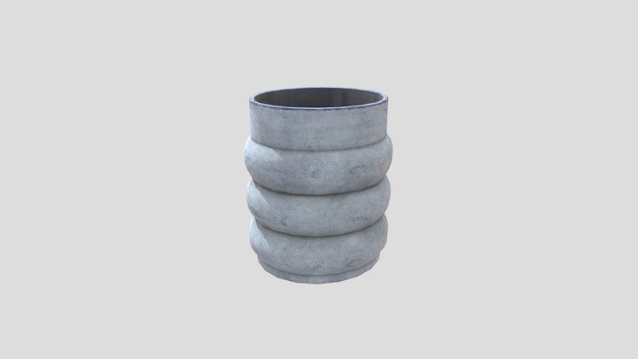 Old Used Flower Pot 3D Model