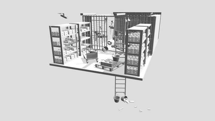 Bank Heist Diorama 3D Model