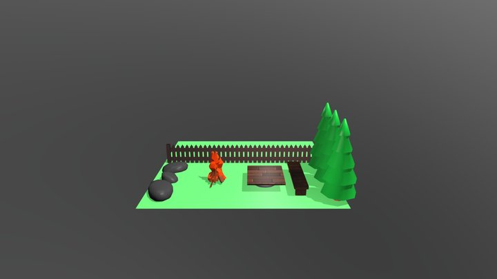 Stylized Forest Resting Place 3D Model