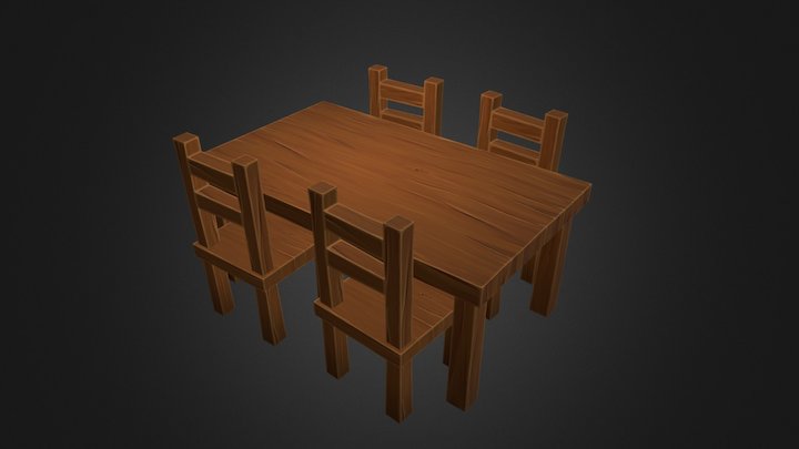 Table And Chairs 3D Model