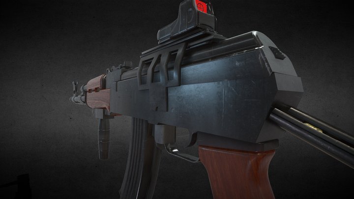 AK74 with Attachments 3D Model