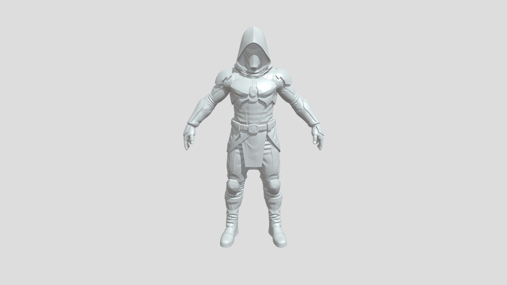 Hooded armored figure with blue lights - 3D model by ikachxikvadze ...