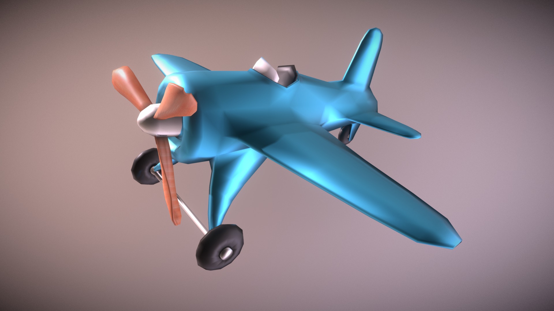 3D model Game Ready Airplane Blue Low Poly - This is a 3D model of the Game Ready Airplane Blue Low Poly. The 3D model is about a blue drone with a white background.