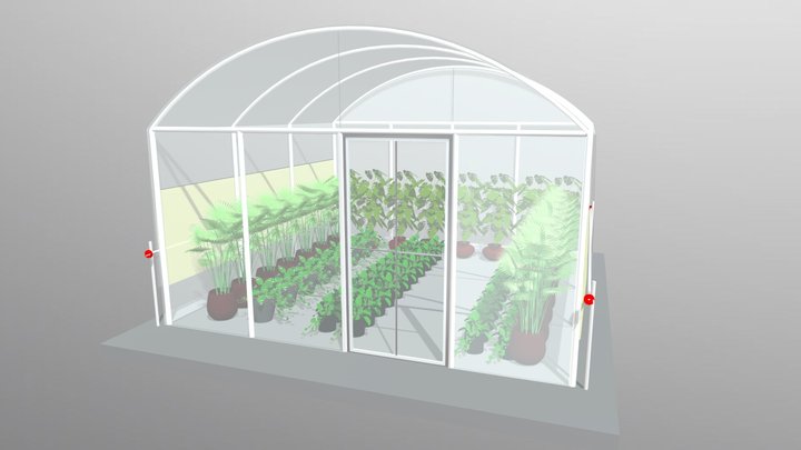 Greenhouse SW404 - 4m x 4m length 3D Model
