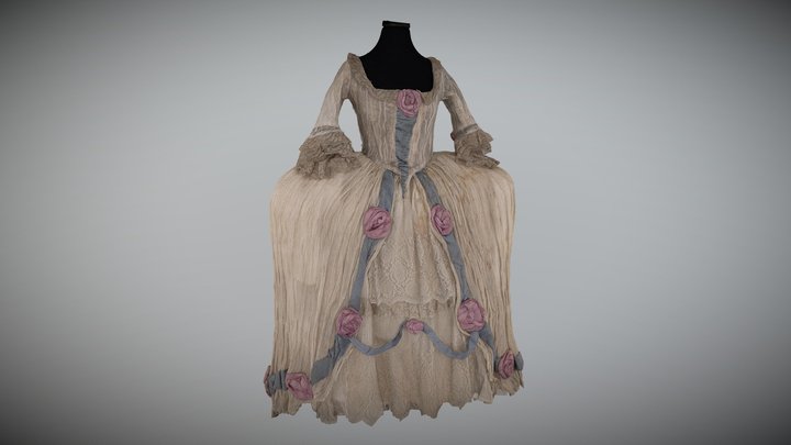 Ballet costume, rococo style dress HIGH RES. 3D Model