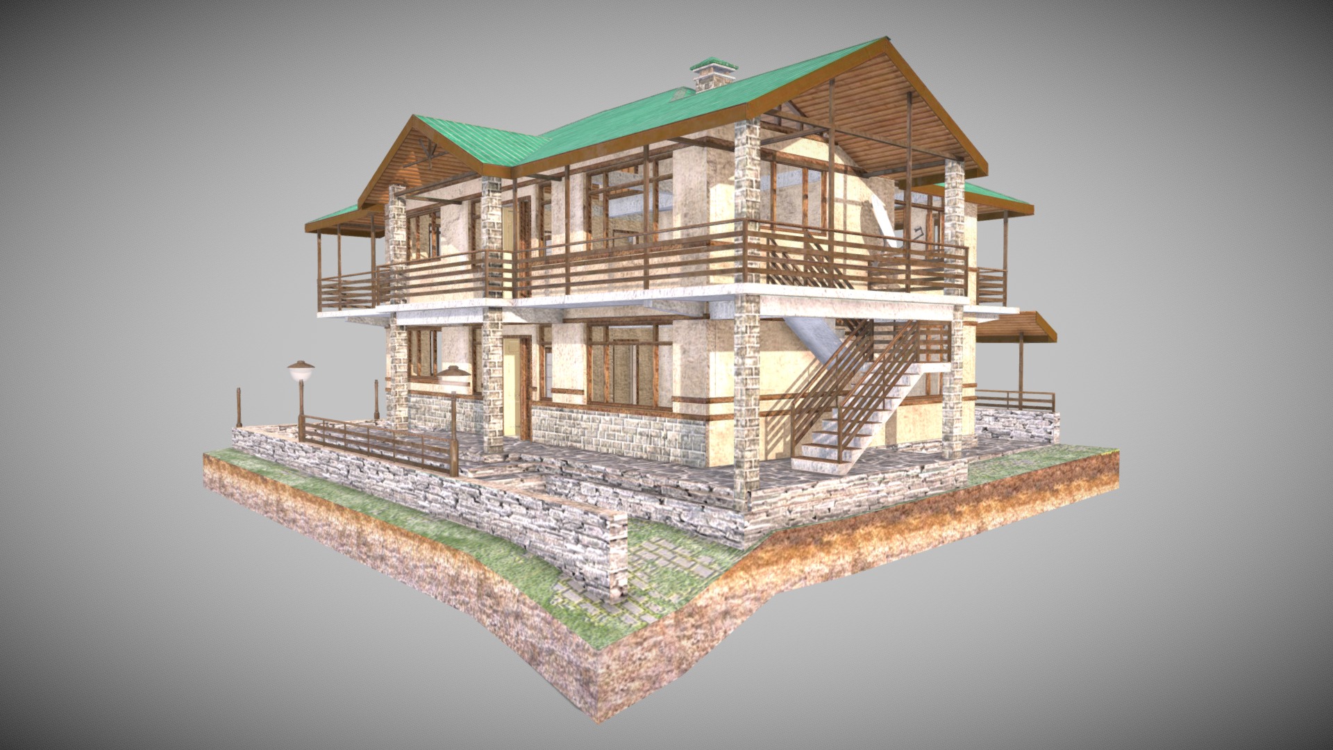 3D model Guest House Serse - This is a 3D model of the Guest House Serse. The 3D model is about a model of a house.