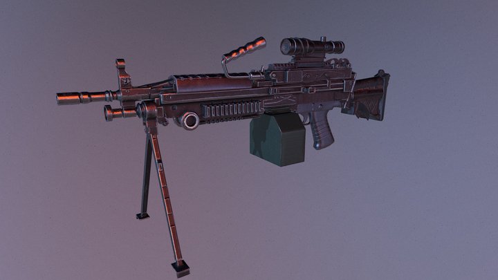 M248 Machine Gun 3D Model