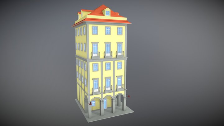 Building porto for upland (Simple low poly) 3D Model