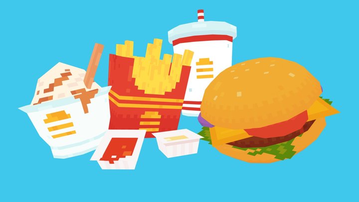 Burger menu 3D Model